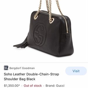 Gucci Soho Leather Double Chain Shoulder Bag